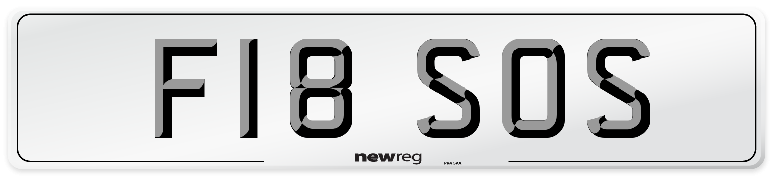 F18 SOS Number Plate from New Reg